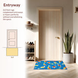 Ultra Soft Area Rug, Non Slip, Stain Resistant, Washable Area Rugs for Living Room, Bedroom, Vivid Marine Animal Aesthetic(Blue)