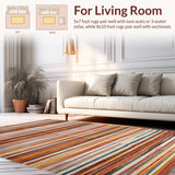 Ultra Soft Area Rug, Non Slip, Stain Resistant, Washable Area Rugs for Living Room, Bedroom, Lively Warm Toned Weave(Red)