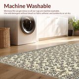 Ultra Soft Area Rug, Non Slip, Stain Resistant, Washable Area Rugs for Living Room, Bedroom, Neutral Abstract Dining Room Distressed Large Rug(Beige)