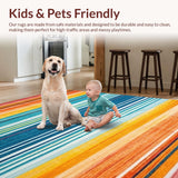 Ultra Soft Area Rug, Non Slip, Stain Resistant, Washable Area Rugs for Living Room, Bedroom, Bold Teal and Orange Swirl(Orange)