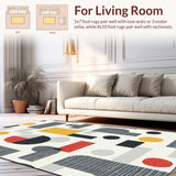 Ultra Soft Area Rug, Non Slip, Stain Resistant, Washable Area Rugs for Living Room, Bedroom, Stylish Abstract Fun Phrase(White)