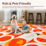 Ultra Soft Area Rug, Non Slip, Stain Resistant, Washable Area Rugs for Living Room, Bedroom, Lively Color Splash Learning Canvas(Orange)