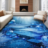Ultra Soft Area Rug, Non Slip, Stain Resistant, Washable Area Rugs for Living Room, Bedroom, Contemporary Textured Surface Design(Blue)