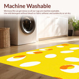 Ultra Soft Area Rug, Non Slip, Stain Resistant, Washable Area Rugs for Living Room, Bedroom, Whimsical Soft Curved Design(Yellow)