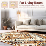Ultra Soft Area Rug, Non Slip, Stain Resistant, Washable Area Rugs for Living Room, Bedroom, Chic Modern Striped Layout(Beige)