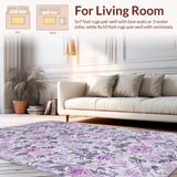 Ultra Soft Area Rug, Non Slip, Stain Resistant, Washable Area Rugs for Living Room, Bedroom, Contemporary Soft Purple Texture(Purple)