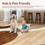 Ultra Soft Area Rug, Non Slip, Stain Resistant, Washable Area Rugs for Living Room, Bedroom, Rustic Warm Neutral Motifs(Beige)