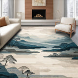 Ultra Soft Area Rug, Non Slip, Stain Resistant, Washable Area Rugs for Living Room, Bedroom, Contemporary Earthy Abstract Composition(Gray)