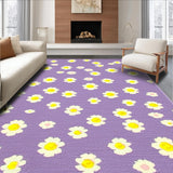 Ultra Soft Area Rug, Non Slip, Stain Resistant, Washable Area Rugs for Living Room, Bedroom, Playful Purple Blossom Pattern(Purple)