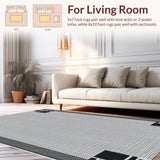 Ultra Soft Area Rug, Non Slip, Stain Resistant, Washable Area Rugs for Living Room, Bedroom, Modern Outdoor Balcony Camping Waterproof Mat(Black)