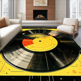 Ultra Soft Area Rug, Non Slip, Stain Resistant, Washable Area Rugs for Living Room, Bedroom, Artistic Retro Sound Pattern(Yellow)