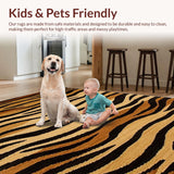 Ultra Soft Area Rug, Non Slip, Stain Resistant, Washable Area Rugs for Living Room, Bedroom, Chic Animal Patterned Aesthetic(Brown)
