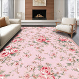 Ultra Soft Area Rug, Non Slip, Stain Resistant, Washable Area Rugs for Living Room, Bedroom, Chic Contemporary Floral Elegance(Pink)