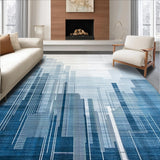 Ultra Soft Area Rug, Non Slip, Stain Resistant, Washable Area Rugs for Living Room, Bedroom, Skyline Vista Rug Grey & Blue Easy Care Rug(Blue)