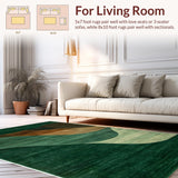Ultra Soft Area Rug, Non Slip, Stain Resistant, Washable Area Rugs for Living Room, Bedroom, Rustic Nature-Inspired Abstract(Green)