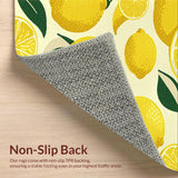 Ultra Soft Area Rug, Non Slip, Stain Resistant, Washable Area Rugs for Living Room, Bedroom, Seasonal Lemon Motif with Cozy Vibes(Yellow)