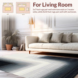 Ultra Soft Area Rug, Non Slip, Stain Resistant, Washable Area Rugs for Living Room, Bedroom, Chic Modern Abstract Circles(Black)