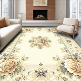 Ultra Soft Area Rug, Non Slip, Stain Resistant, Washable Area Rugs for Living Room, Bedroom, Abstract Modern Beige and Ivory(Beige)