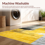 Ultra Soft Area Rug, Non Slip, Stain Resistant, Washable Area Rugs for Living Room, Bedroom, Vibrant Abstract Splash Aesthetic(Yellow)