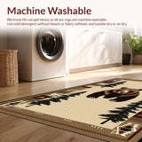 Ultra Soft Area Rug, Non Slip, Stain Resistant, Washable Area Rugs for Living Room, Bedroom, Rustic Wildlife Bear Aesthetic(Beige)