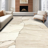 Absorbent Beige Bath Modern Stone Texture Non Slip Beauty(Beige)