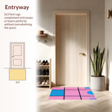 Ultra Soft Area Rug, Non Slip, Stain Resistant, Washable Area Rugs for Living Room, Bedroom, Delicate Soft Tone Interactive Design(Pink)
