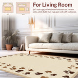 Ultra Soft Area Rug, Non Slip, Stain Resistant, Washable Area Rugs for Living Room, Bedroom, Stylish Rustic Inspired Pet Decor(Beige)