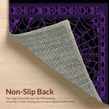 Ultra Soft Area Rug, Non Slip, Stain Resistant, Washable Area Rugs for Living Room, Bedroom, Artistic Halloween-Inspired Lattice Style(Purple)