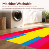 Ultra Soft Area Rug, Non Slip, Stain Resistant, Washable Area Rugs for Living Room, Bedroom, Joyful Brightly Colored Curves(Red)