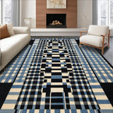 Ultra Soft Area Rug, Non Slip, Stain Resistant, Washable Area Rugs for Living Room, Bedroom, Contemporary Stained Patterned Surface(Blue)