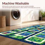 Ultra Soft Area Rug, Non Slip, Stain Resistant, Washable Area Rugs for Living Room, Bedroom, Whimsical Green Landscape Design(Blue)