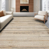 Ultra Soft Area Rug, Non Slip, Stain Resistant, Washable Area Rugs for Living Room, Bedroom, Minimalist Warm Beige Knitted Look(Beige)