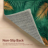 Ultra Soft Area Rug, Non Slip, Stain Resistant, Washable Area Rugs for Living Room, Bedroom, Exotic Palm Motif Elegance(Green)