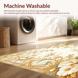 Ultra Soft Area Rug, Non Slip, Stain Resistant, Washable Area Rugs for Living Room, Bedroom, Stylish Indoor Floral Area in Beige Tones(Beige)