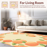 Ultra Soft Area Rug, Non Slip, Stain Resistant, Washable Area Rugs for Living Room, Bedroom, Whimsical Tropical Patterned Delight(Orange)