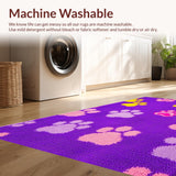 Ultra Soft Area Rug, Non Slip, Stain Resistant, Washable Area Rugs for Living Room, Bedroom, Colorful Artistic Animal Claw Arrangement(Purple)