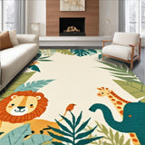 Ultra Soft Area Rug, Non Slip, Stain Resistant, Washable Area Rugs for Living Room, Bedroom, Chic Animal Print for Fun Spaces(Beige)