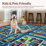 Ultra Soft Area Rug, Non Slip, Stain Resistant, Washable Area Rugs for Living Room, Bedroom, Multicolor Urban Adventure Mat(Gray)