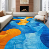 Eclectic Colorful Wave Motif(Blue)
