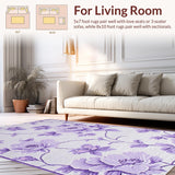 Ultra Soft Area Rug, Non Slip, Stain Resistant, Washable Area Rugs for Living Room, Bedroom, Soft Fuzzy Minimalist Charm(Purple)