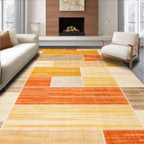 Ultra Soft Area Rug, Non Slip, Stain Resistant, Washable Area Rugs for Living Room, Bedroom, Abstract Art with Beige Orange Gold Tones(Yellow)