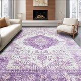 Ultra Soft Area Rug, Non Slip, Stain Resistant, Washable Area Rugs for Living Room, Bedroom, Whimsical Lavender Diamond Composition(Purple)