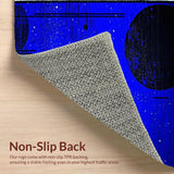 Ultra Soft Area Rug, Non Slip, Stain Resistant, Washable Area Rugs for Living Room, Bedroom, Starlit Ethereal Pattern Design(Blue)