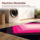 Ultra Soft Area Rug, Non Slip, Stain Resistant, Washable Area Rugs for Living Room, Bedroom, Stylish Colorful Abstract Artistic Piece(Pink)