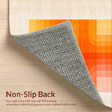 Ultra Soft Area Rug, Non Slip, Stain Resistant, Washable Area Rugs for Living Room, Bedroom, Eclectic Colorful Contemporary Fusion(Orange)