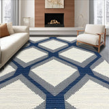 Ultra Soft Area Rug, Non Slip, Stain Resistant, Washable Area Rugs for Living Room, Bedroom, Charming Ivory Diamond Motif(Beige)
