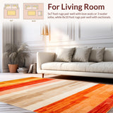 Ultra Soft Area Rug, Non Slip, Stain Resistant, Washable Area Rugs for Living Room, Bedroom, Stylish Warm Tones Trellis Design(Orange)