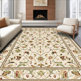 Ultra Soft Area Rug, Non Slip, Stain Resistant, Washable Area Rugs for Living Room, Bedroom, Rustic Earthy Floral Arrangement(Beige)
