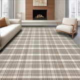 Ultra Soft Area Rug, Non Slip, Stain Resistant, Washable Area Rugs for Living Room, Bedroom, Warm Classic Checkered Aesthetic(Beige)
