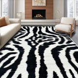 Ultra Soft Area Rug, Non Slip, Stain Resistant, Washable Area Rugs for Living Room, Bedroom, Black and White Zebra Entryway Non-Slip Runner(Black)